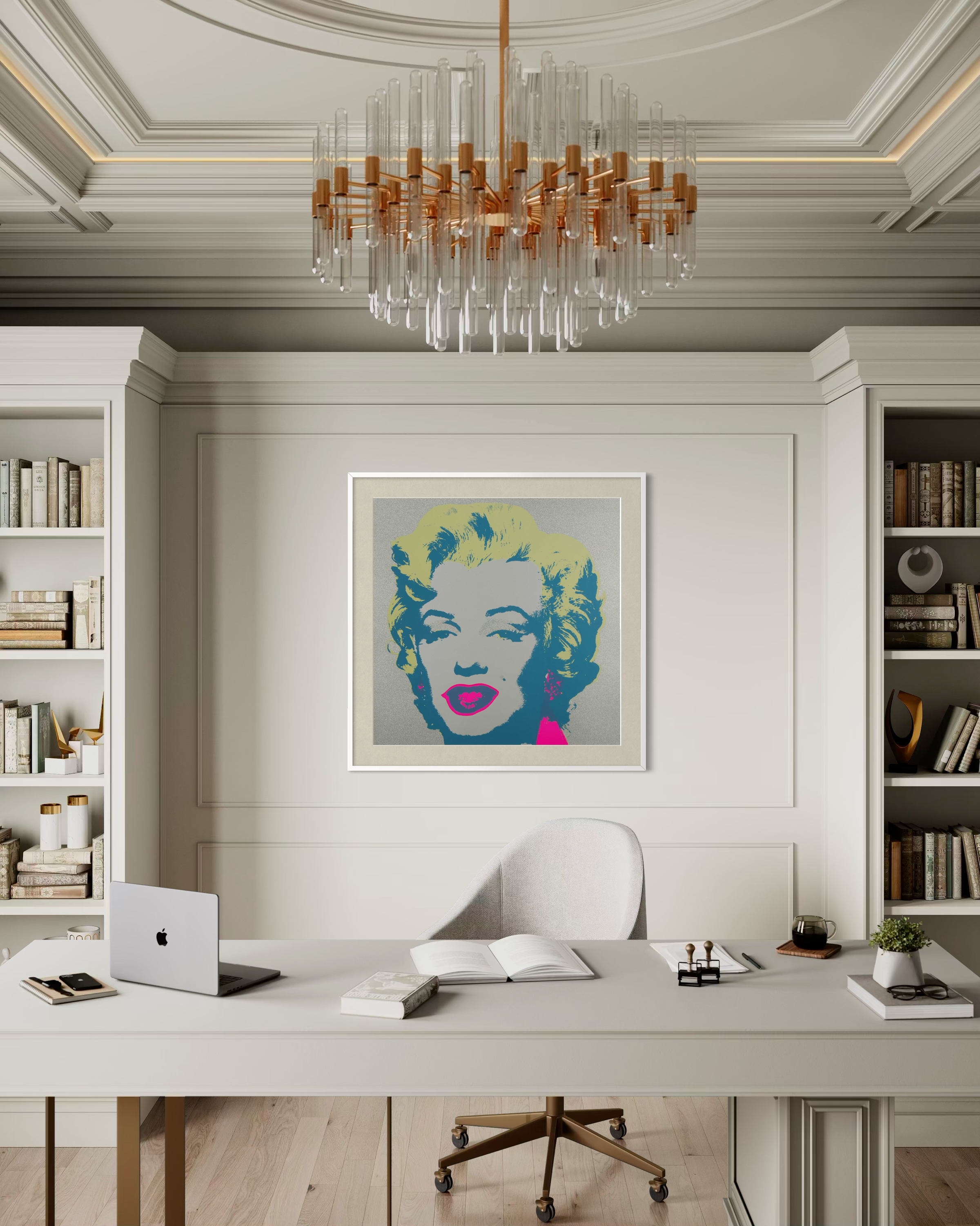Marilyn Monroe 11.23 Siebdruck in Gesamtansicht mit sichtbarem Blattrand auf Museum Board.